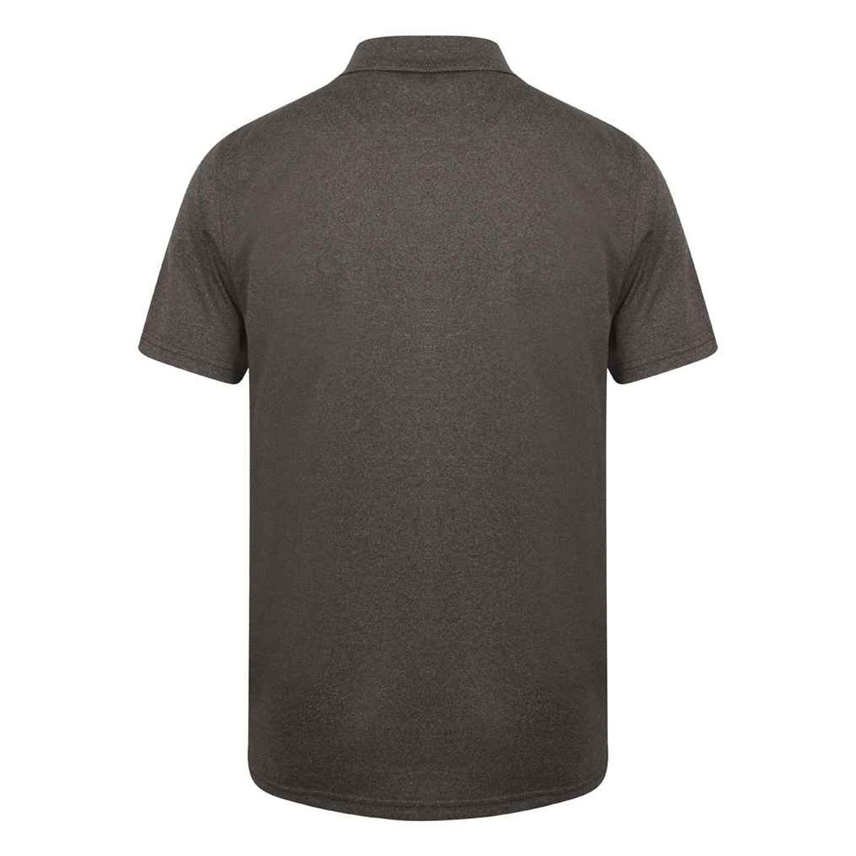 Heather Charcoal - Back - Henbury Mens Coolplus® Pique Polo Shirt