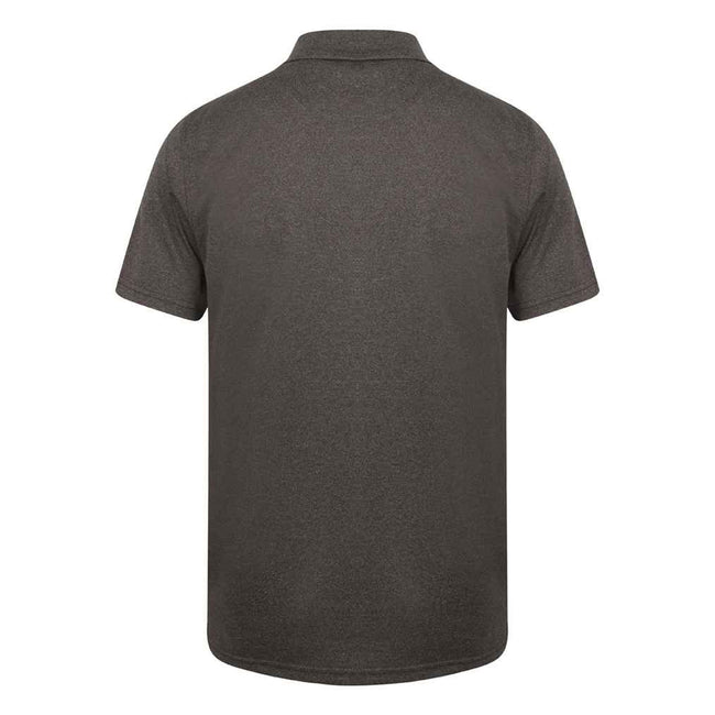 Heather Charcoal - Back - Henbury Mens Coolplus® Pique Polo Shirt