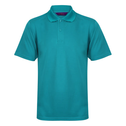 Bright Jade - Front - Henbury Mens Coolplus® Pique Polo Shirt