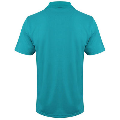 Bright Jade - Back - Henbury Mens Coolplus® Pique Polo Shirt