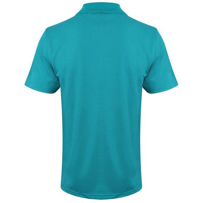 Bright Jade - Back - Henbury Mens Coolplus® Pique Polo Shirt