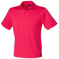 Bright Pink - Front - Henbury Mens Coolplus® Pique Polo Shirt