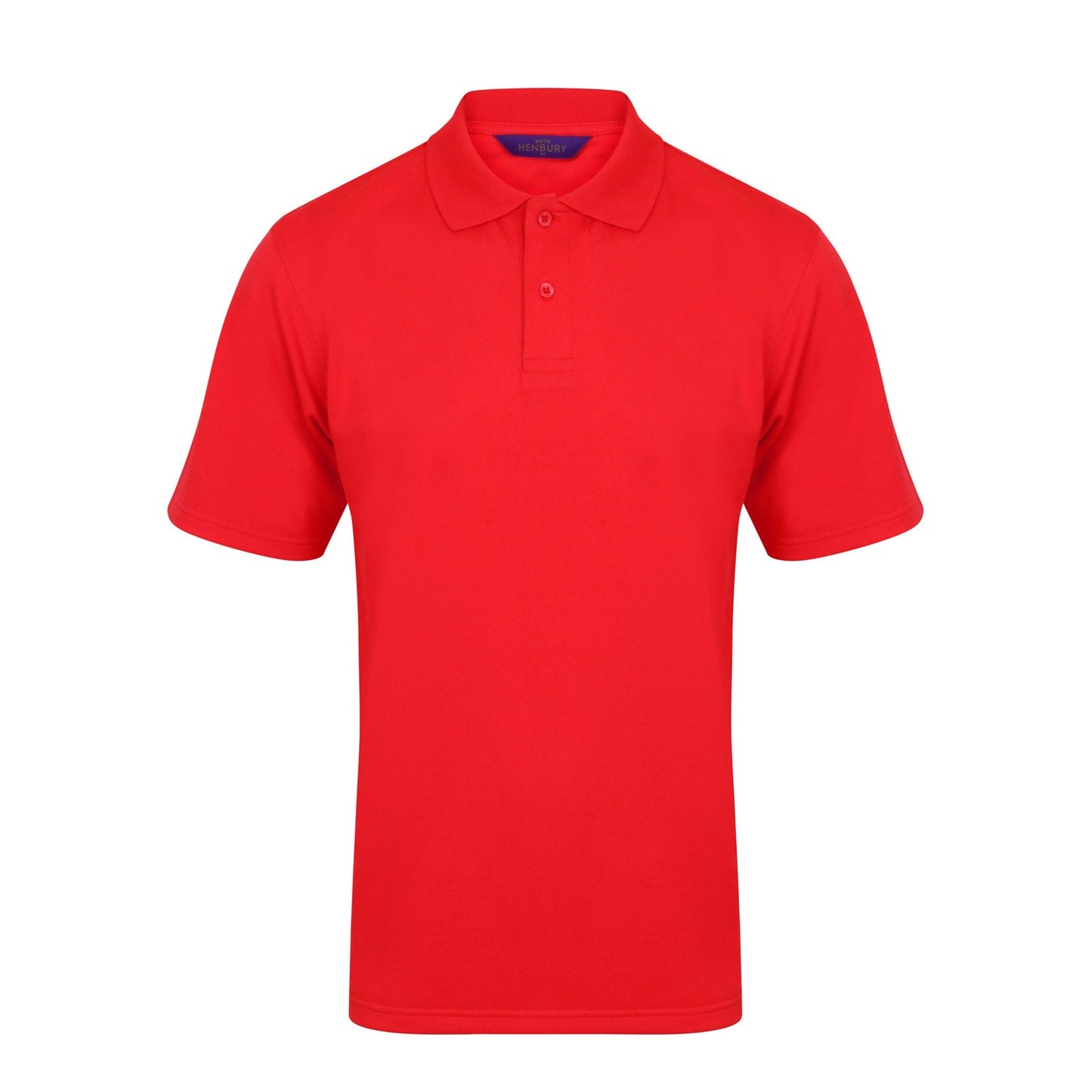 Red - Front - Henbury Mens Coolplus® Pique Polo Shirt