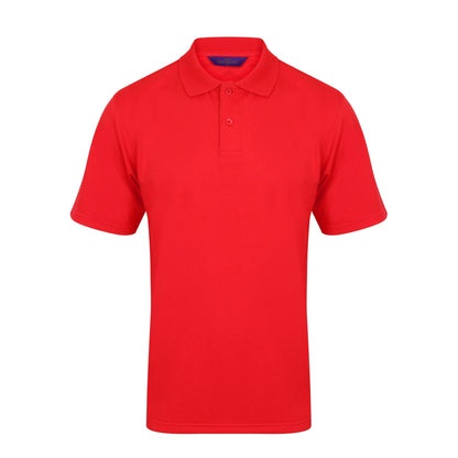 Red - Front - Henbury Mens Coolplus® Pique Polo Shirt