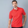 Red - Back - Henbury Mens Coolplus® Pique Polo Shirt