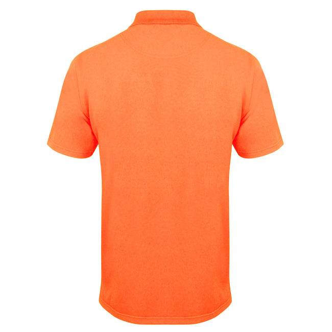 Burnt Orange - Back - Henbury Mens Coolplus® Pique Polo Shirt