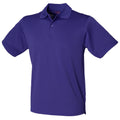 Bright Purple - Front - Henbury Mens Coolplus® Pique Polo Shirt