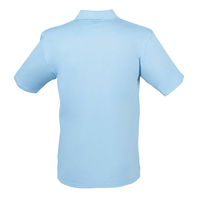 Light Blue - Back - Henbury Mens Coolplus® Pique Polo Shirt