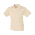 Natural - Front - Henbury Mens Coolplus® Pique Polo Shirt