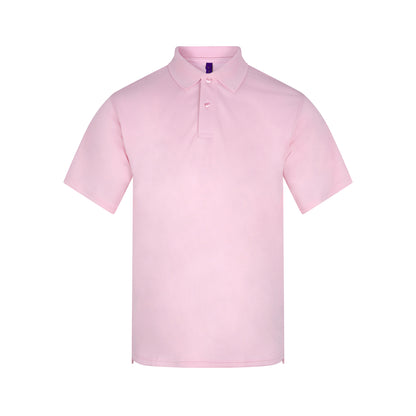 Baby Pink - Front - Henbury Mens Coolplus® Pique Polo Shirt
