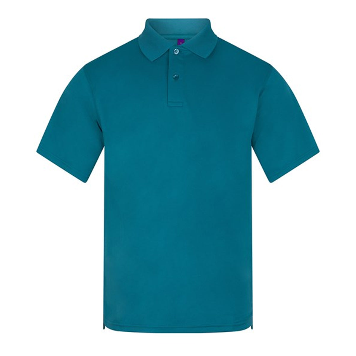 Teal - Front - Henbury Mens Coolplus® Pique Polo Shirt
