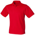 Classic Red - Front - Henbury Mens Coolplus® Pique Polo Shirt