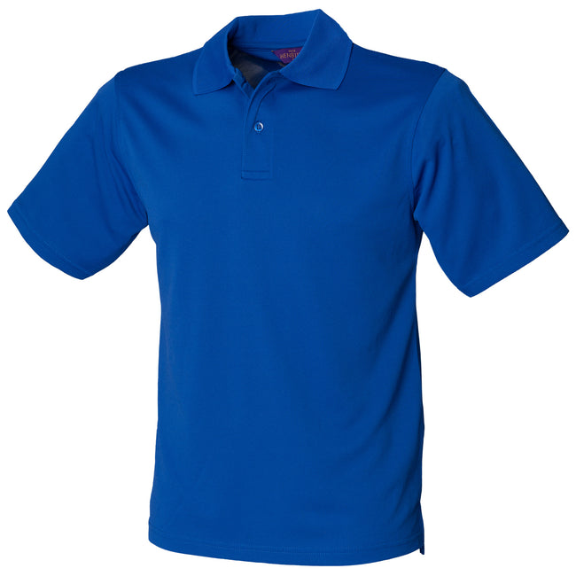 Royal - Front - Henbury Mens Coolplus® Pique Polo Shirt