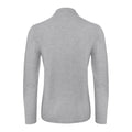 Heather Grey - Back - B&C Collection Mens Long Sleeve Polo Shirt