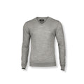 Grey Melange - Front - Nimbus Mens Ashbury Knitted V Neck Jumper