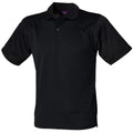 Black - Front - Henbury Mens Coolplus® Pique Polo Shirt