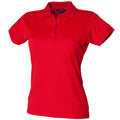 Classic Red - Front - Henbury Womens-Ladies Coolplus® Fitted Polo Shirt