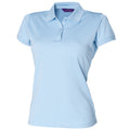 Light Blue - Front - Henbury Womens-Ladies Coolplus® Fitted Polo Shirt
