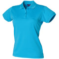 Turquoise - Front - Henbury Womens-Ladies Coolplus® Fitted Polo Shirt