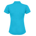 Turquoise - Back - Henbury Womens-Ladies Coolplus® Fitted Polo Shirt