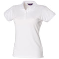 White - Front - Henbury Womens-Ladies Coolplus® Fitted Polo Shirt