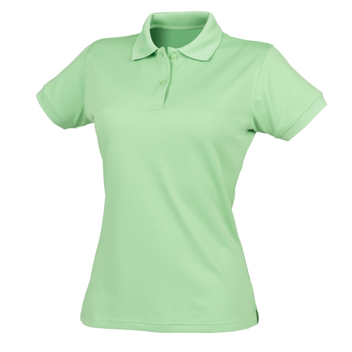 Lime Green - Front - Henbury Womens-Ladies Coolplus® Fitted Polo Shirt