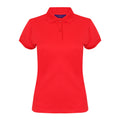 Red - Front - Henbury Womens-Ladies Coolplus® Fitted Polo Shirt