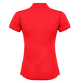 Red - Back - Henbury Womens-Ladies Coolplus® Fitted Polo Shirt