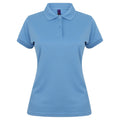Mid Blue - Front - Henbury Womens-Ladies Coolplus® Fitted Polo Shirt