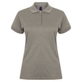 Heather Grey - Front - Henbury Womens-Ladies Coolplus® Fitted Polo Shirt