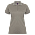 Heather Grey - Front - Henbury Womens-Ladies Coolplus® Fitted Polo Shirt