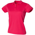 Bright Pink - Front - Henbury Womens-Ladies Coolplus® Fitted Polo Shirt