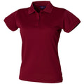 Burgundy - Front - Henbury Womens-Ladies Coolplus® Fitted Polo Shirt