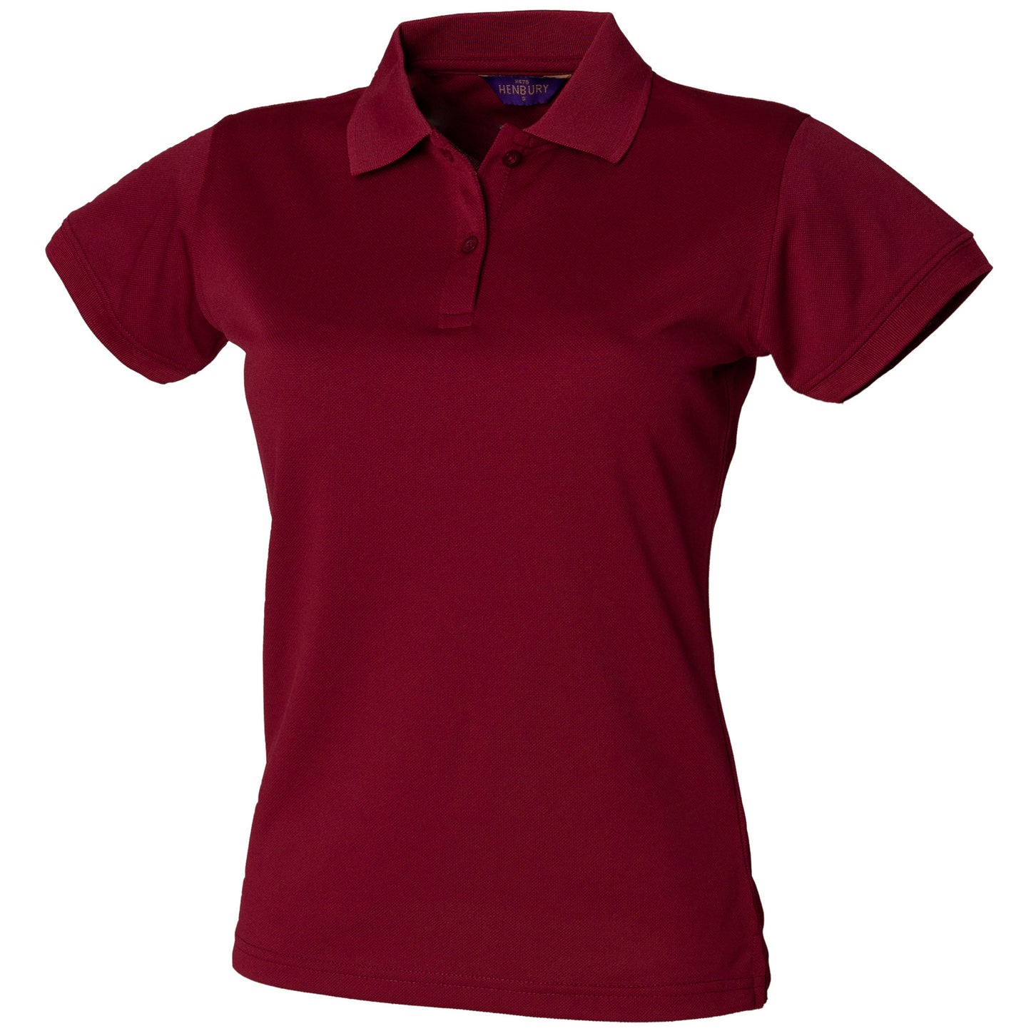 Burgundy - Front - Henbury Womens-Ladies Coolplus® Fitted Polo Shirt