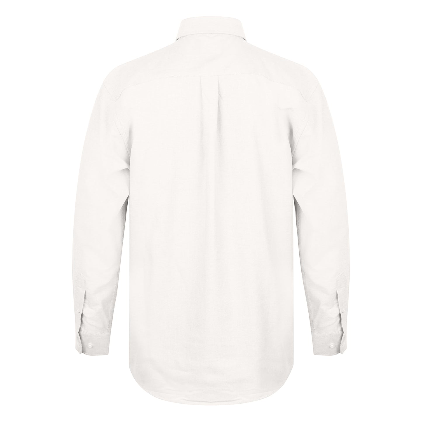 White - Back - Henbury Mens Long Sleeve Classic Oxford Work Shirt
