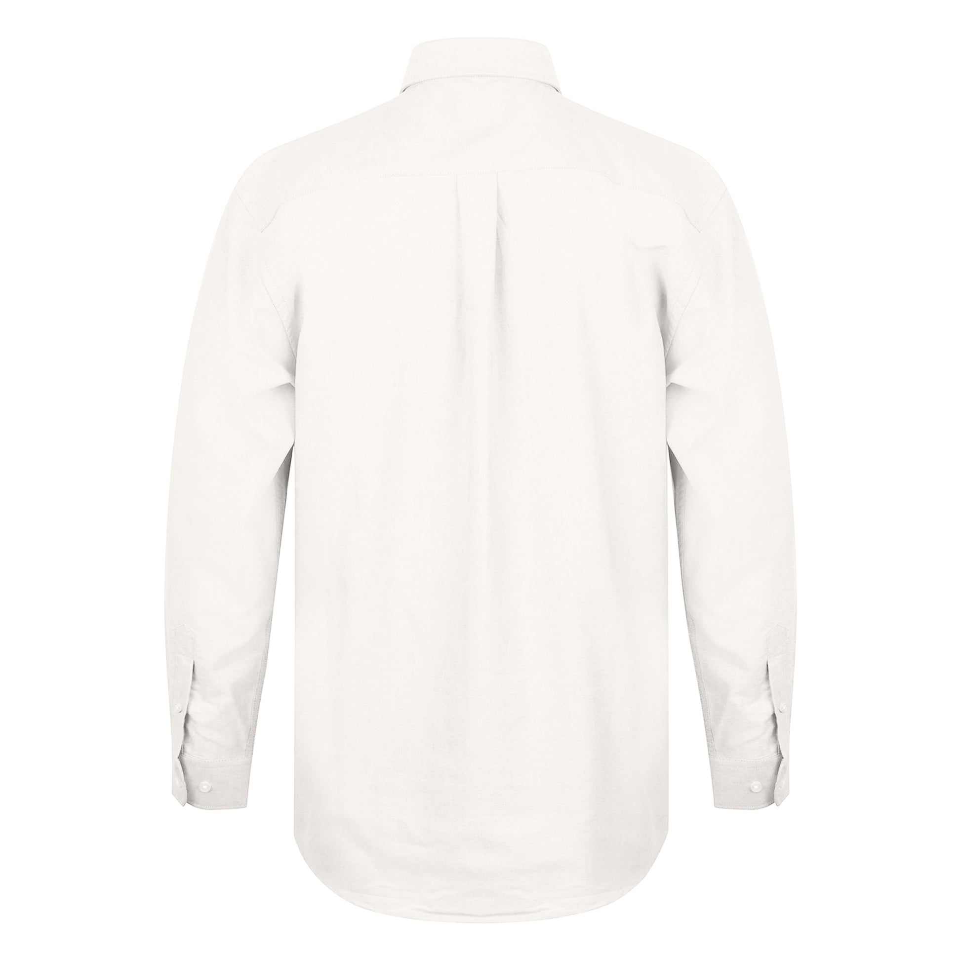 White - Back - Henbury Mens Long Sleeve Classic Oxford Work Shirt