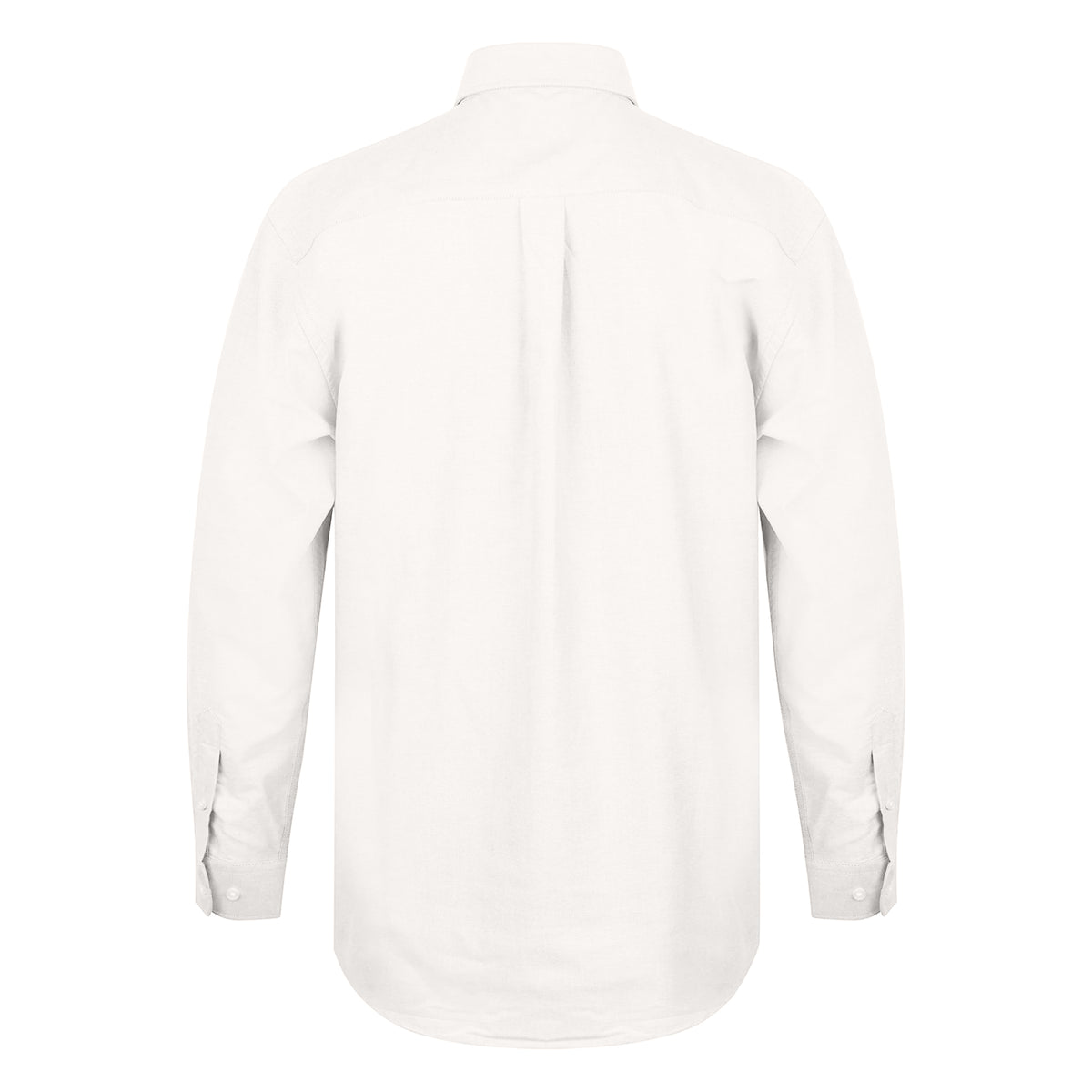 White - Back - Henbury Mens Long Sleeve Classic Oxford Work Shirt