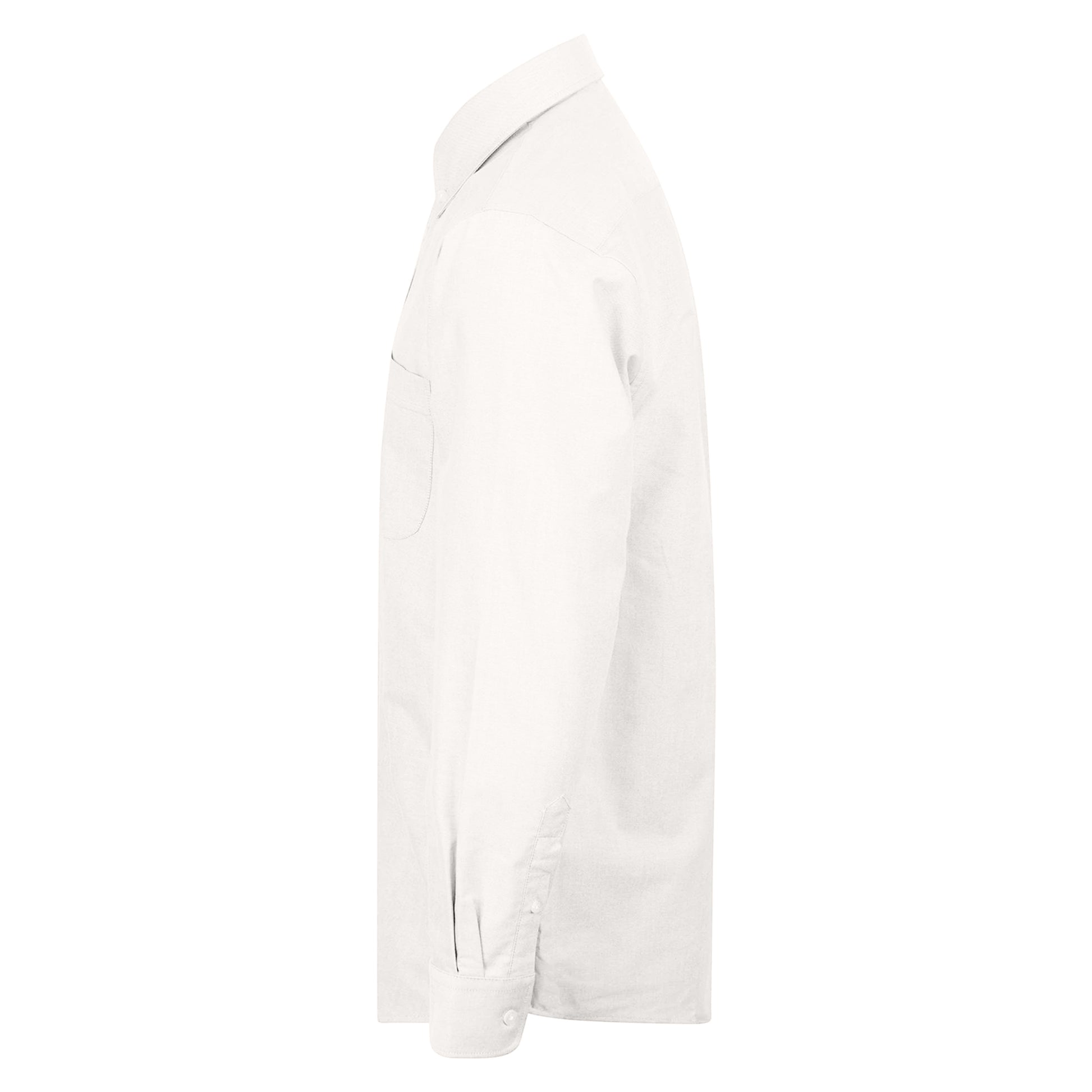 White - Side - Henbury Mens Long Sleeve Classic Oxford Work Shirt