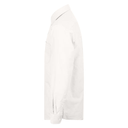 White - Side - Henbury Mens Long Sleeve Classic Oxford Work Shirt