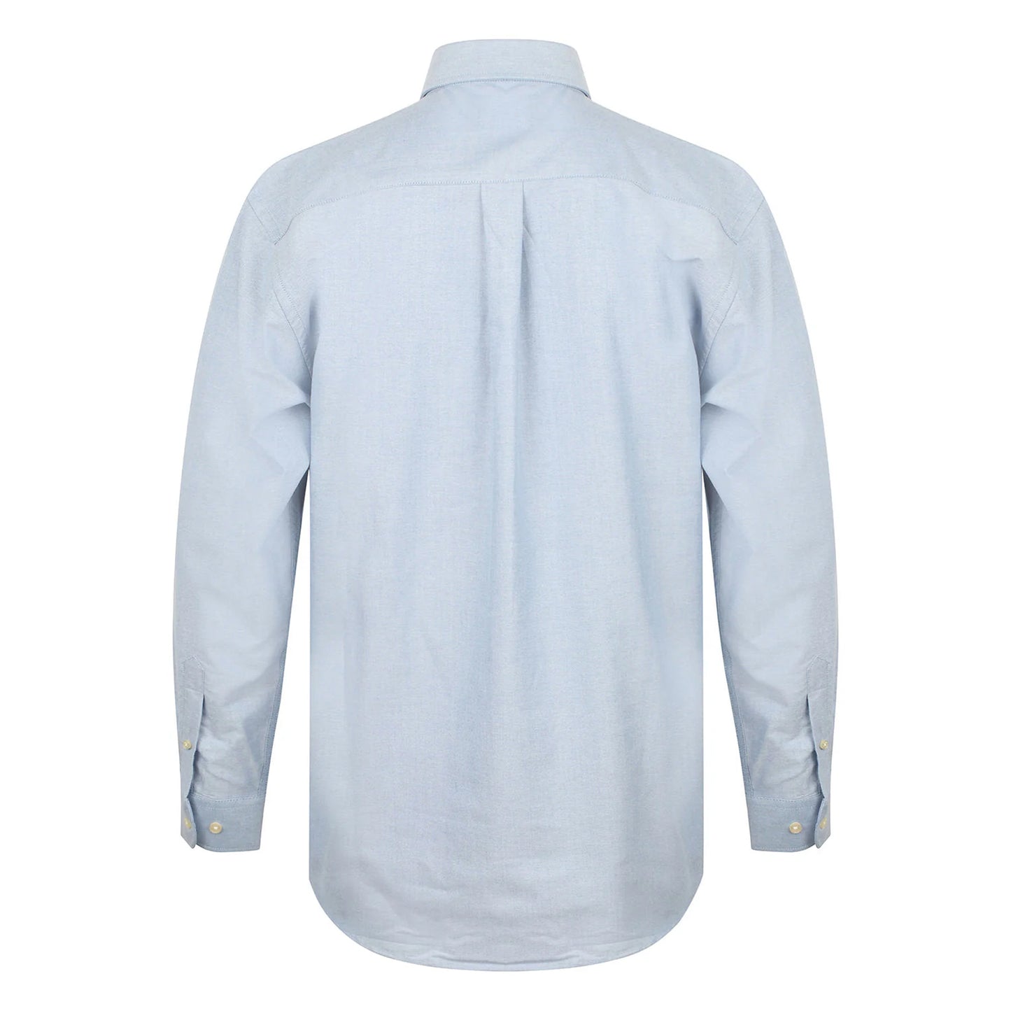 Blue - Back - Henbury Mens Long Sleeve Classic Oxford Work Shirt
