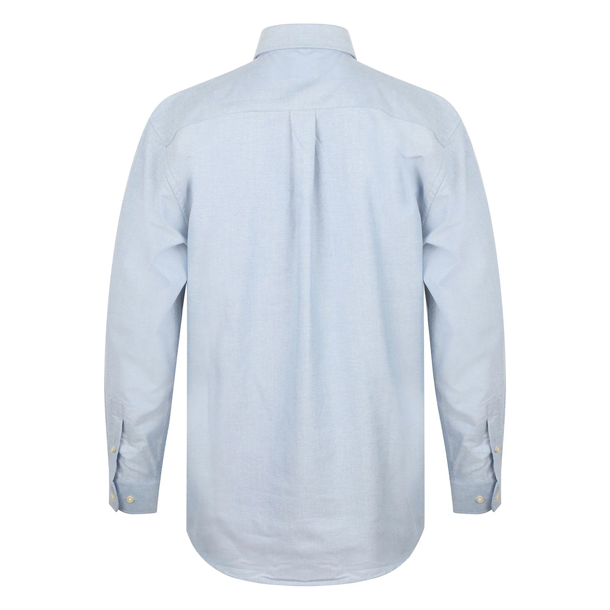 Blue - Back - Henbury Mens Long Sleeve Classic Oxford Work Shirt