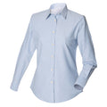 Blue - Front - Henbury Womens-Ladies Long Sleeved Classic Oxford Work Shirt