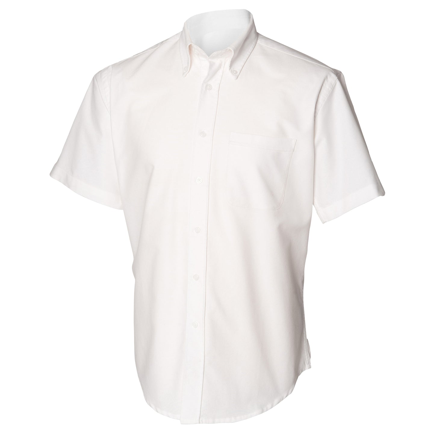 White - Front - Henbury Mens Short Sleeve Classic Oxford Work Shirt