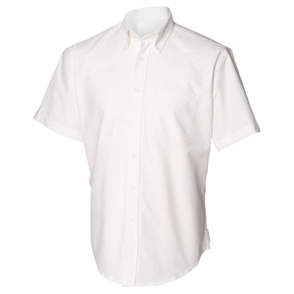White - Front - Henbury Mens Short Sleeve Classic Oxford Work Shirt