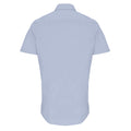 Blue - Back - Henbury Womens-Ladies Short Sleeve Classic Oxford Work Shirt