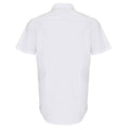 White - Back - Henbury Womens-Ladies Short Sleeve Classic Oxford Work Shirt