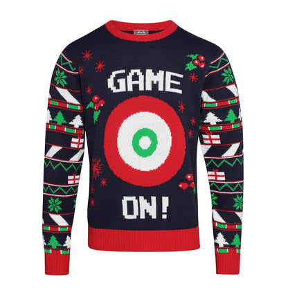 Navy - Front - Christmas Shop Mens 3D Game On Christmas Jumper