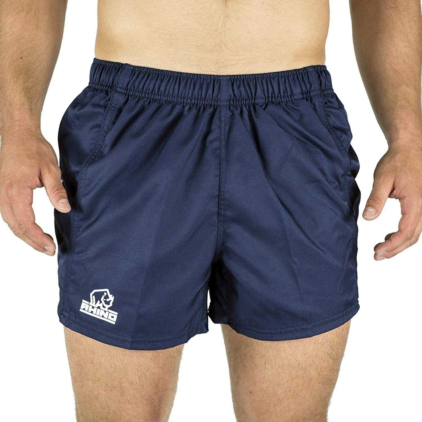 Navy - Side - Rhino Mens Auckland Rugby Shorts