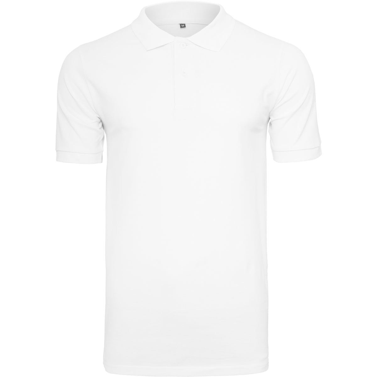 White - Front - Build Your Brand Mens Pique Fitted Polo Shirt