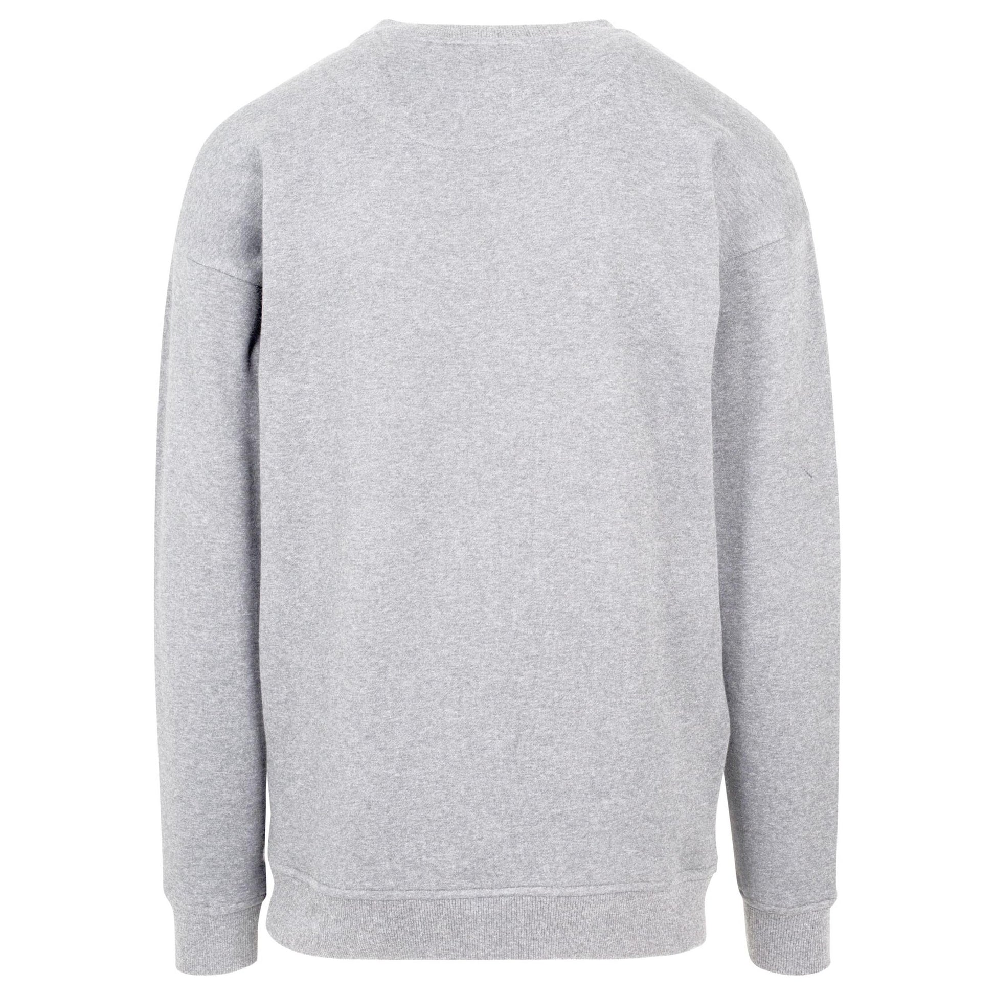 Grey - Back - Build Your Brand Mens Crew Neck Plain Sweatshirt
